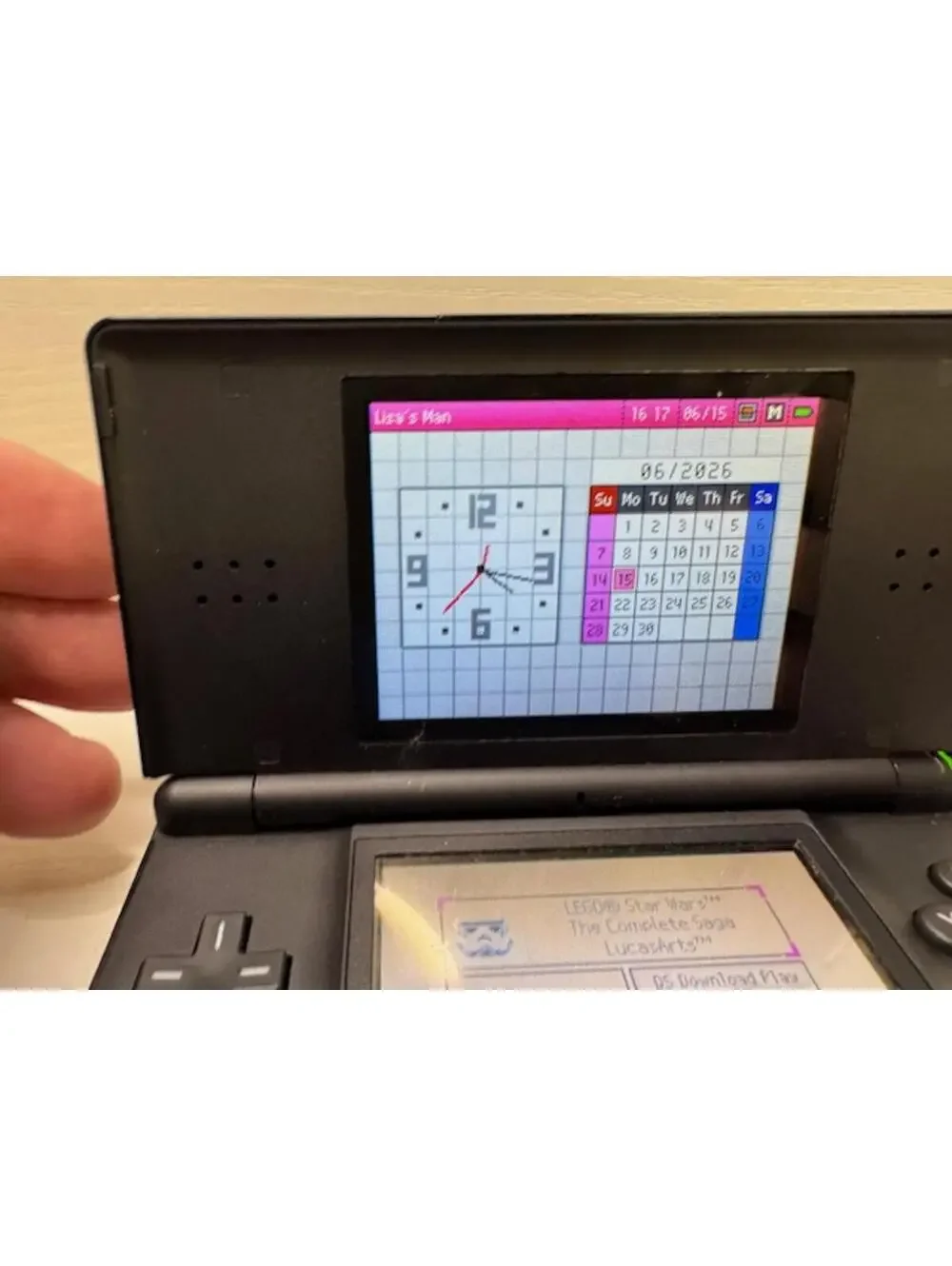 Nintendo DS Lite Onyx Black Console USG-001 Tested Working (No Charger)